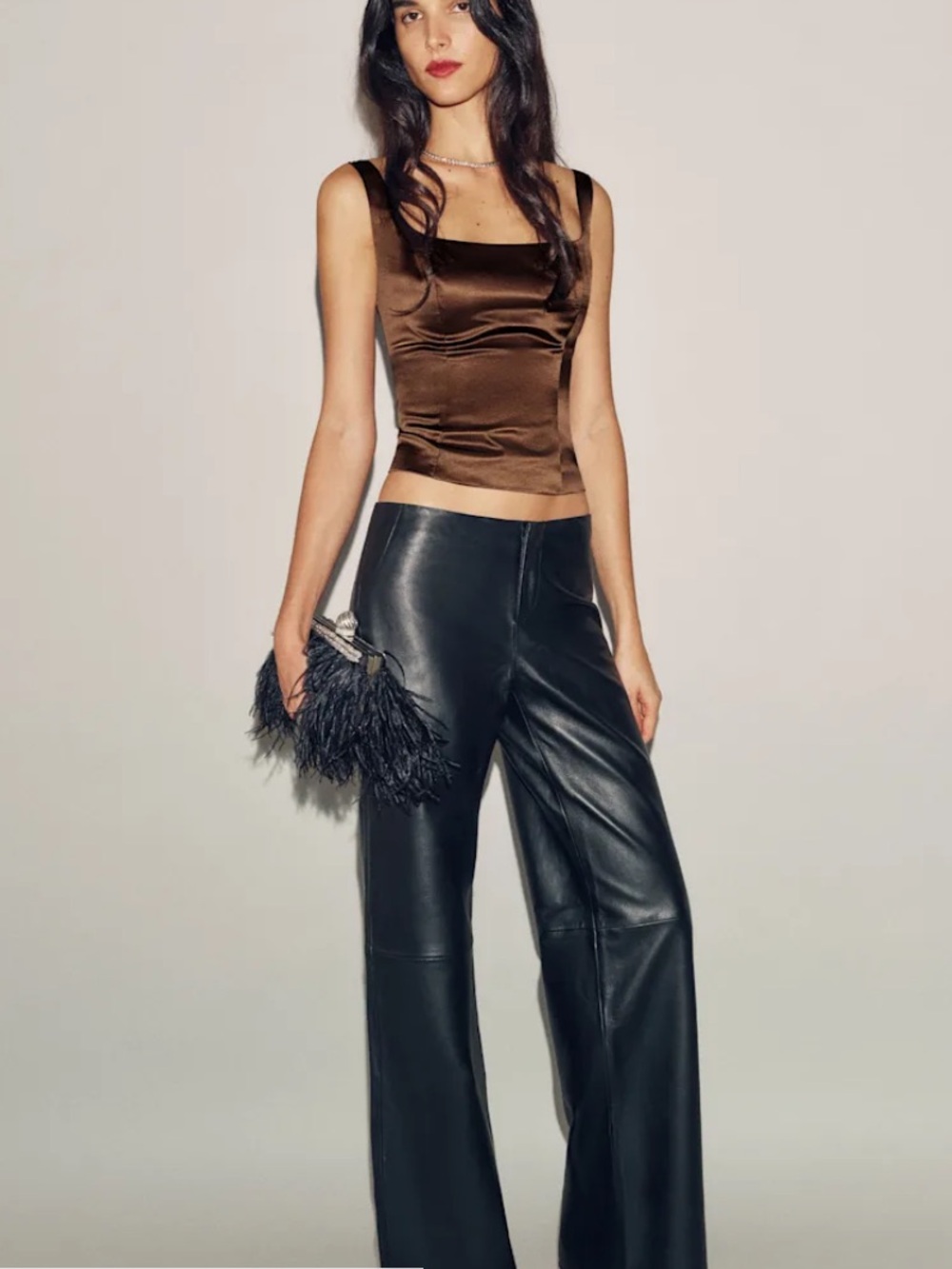 Reformation Brown Silk Hayes Top Brand New with tags